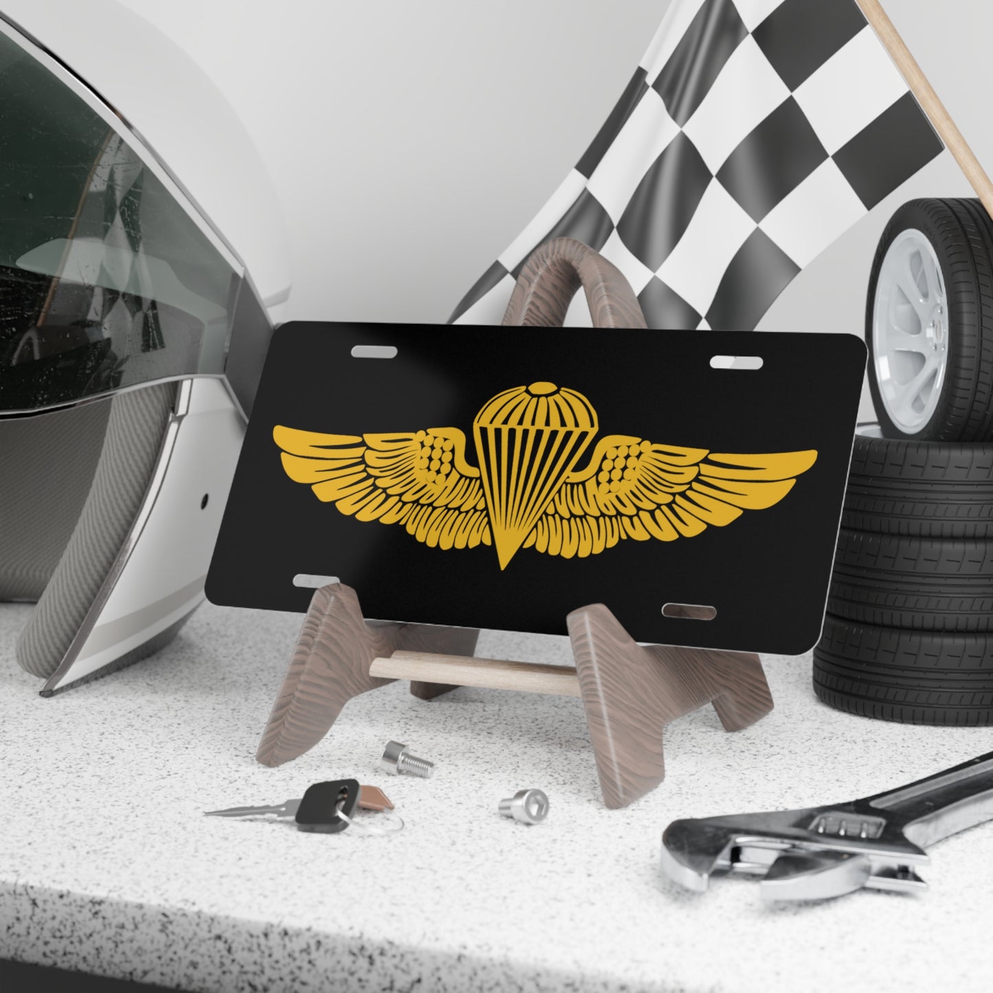 Gold Jump Wings License Plate