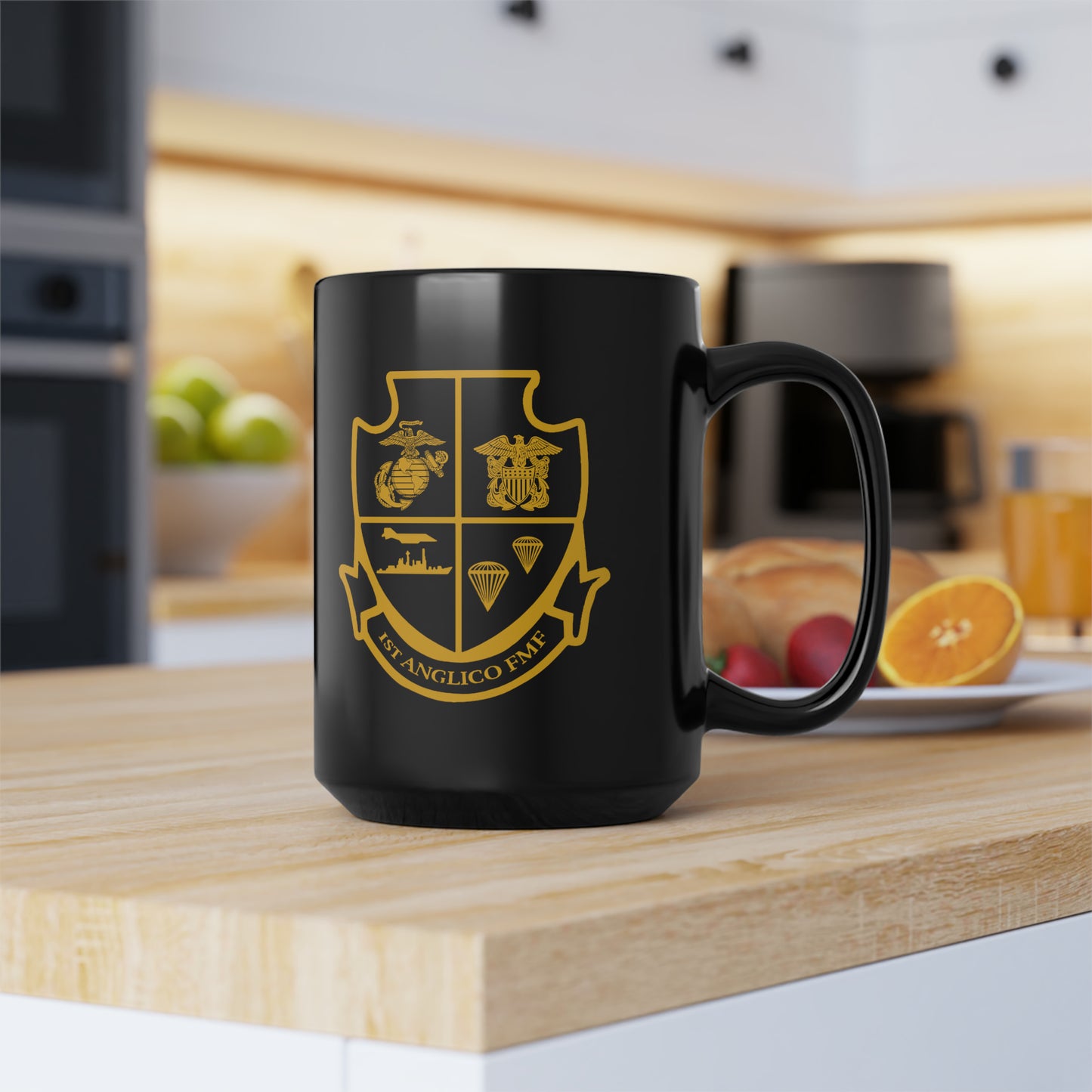 1st ANGLICO Black Mug