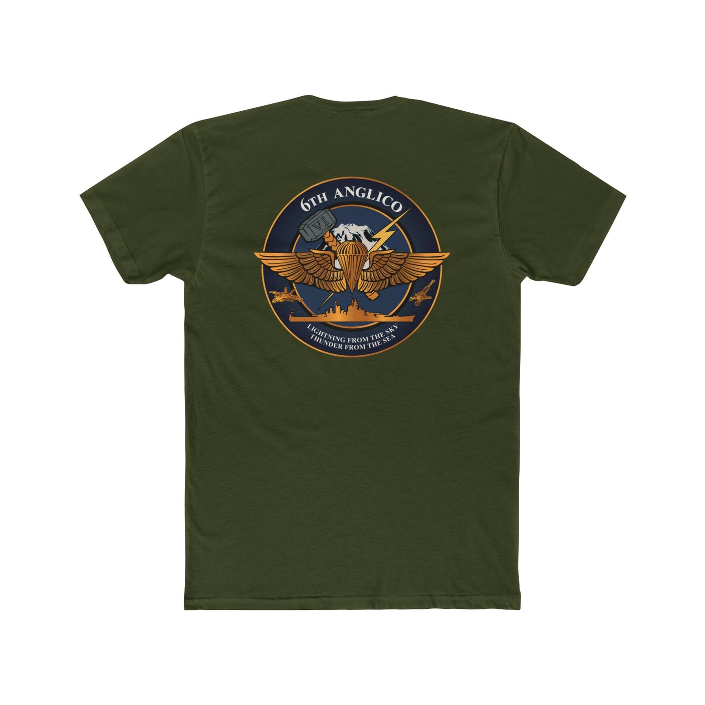 Military Green 6th ANGLICO Crest Tee