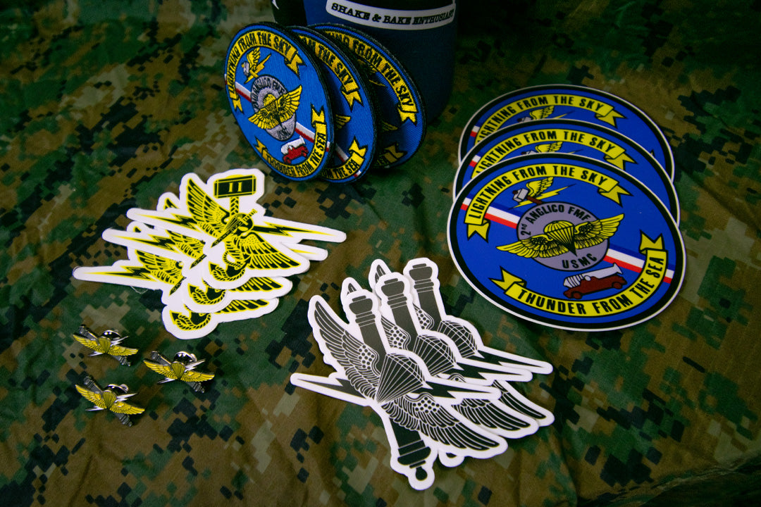 2d ANGLICO sticker, patch, and lapel pin