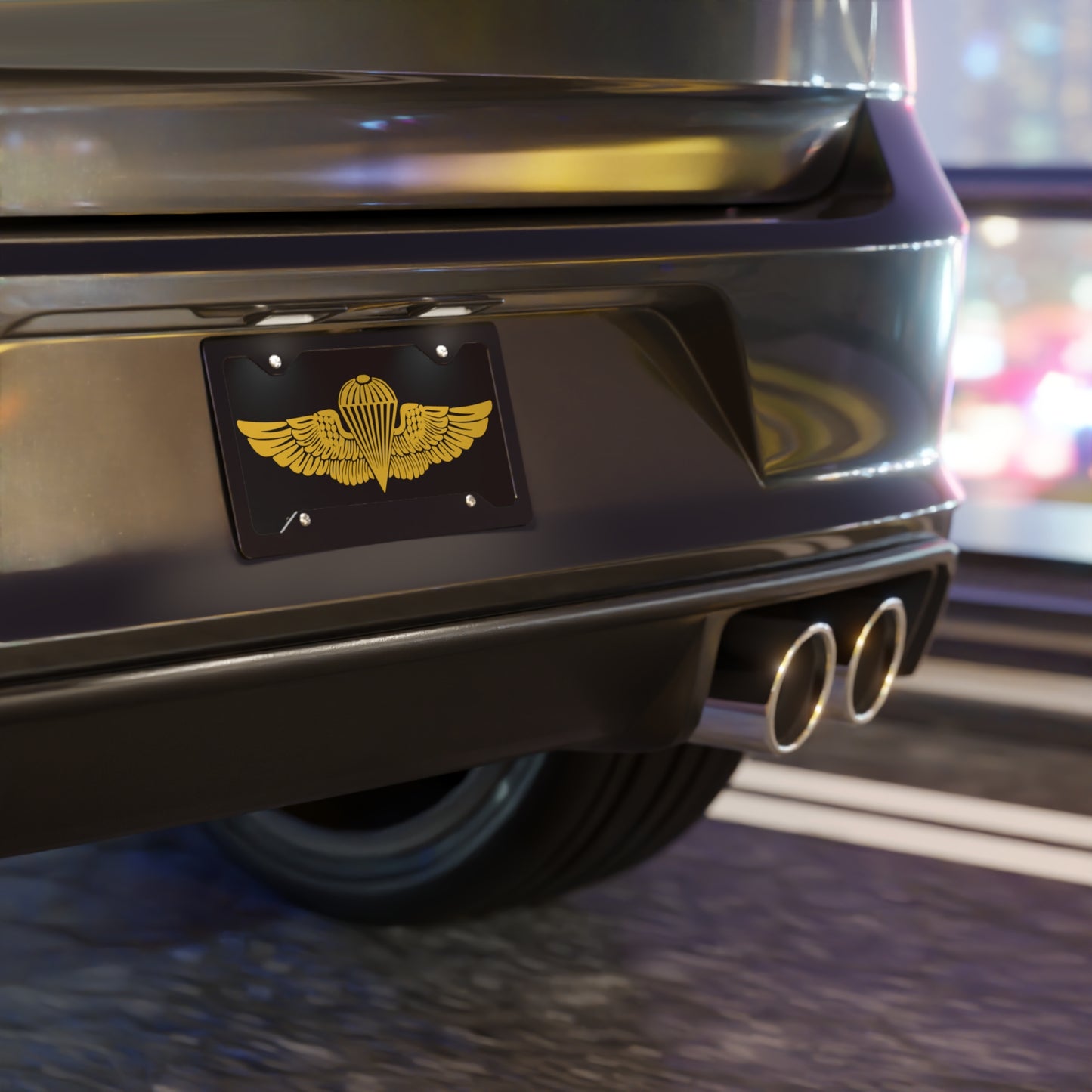 Gold Jump Wings License Plate