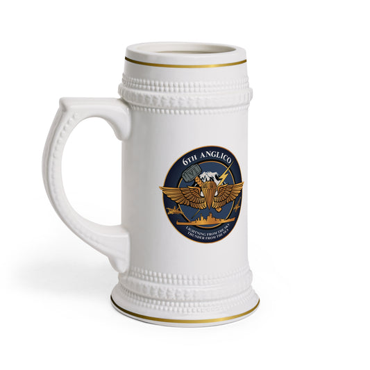 White Ceramic 6th ANGLICO 22oz Beer Stein