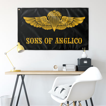 ANGLICO Gold Jump Wings Flag