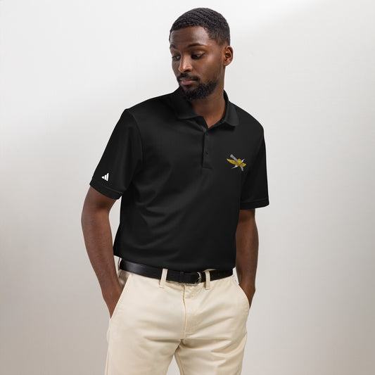 Embroidered ANGLICO Adidas Sport Polo Shirt in black
