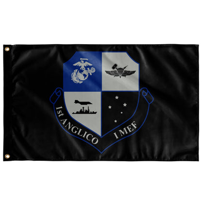 Black 1st ANGLICO Crest Flag