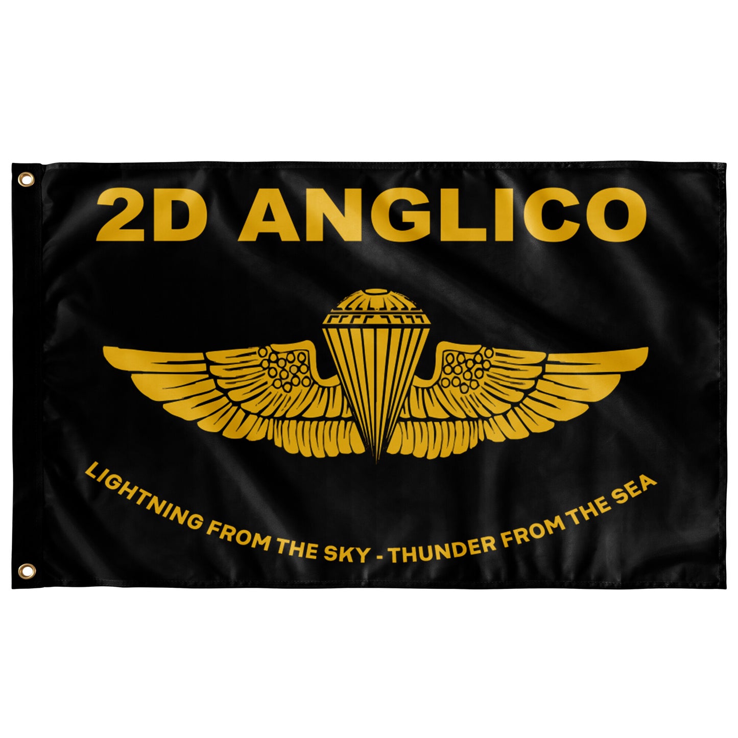 Black 2d ANGLICO Gold Wings Flag