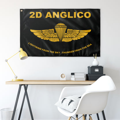 Black 2d ANGLICO Gold Wings Flag