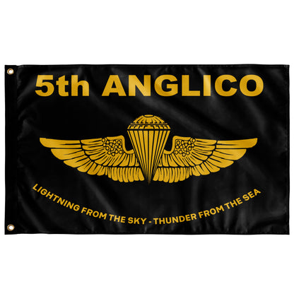 Black 5th ANGLICO Gold Wings Flag