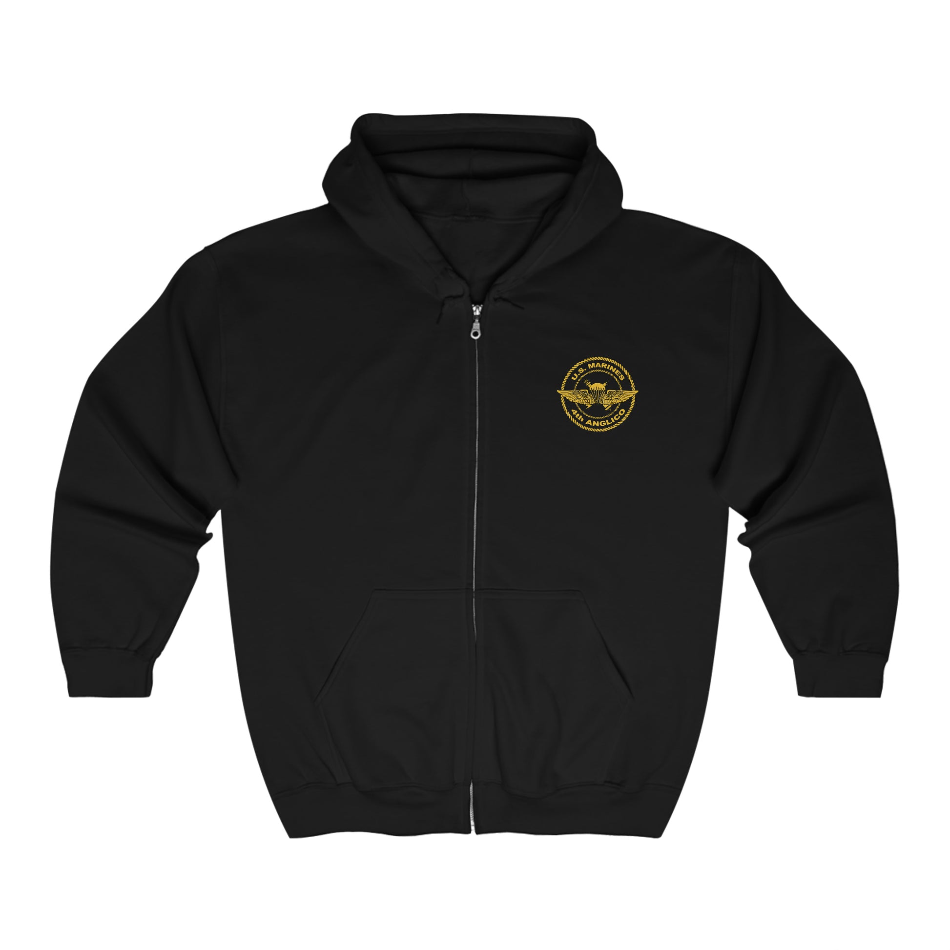 Black 4th ANGLICO Zip Hoodie